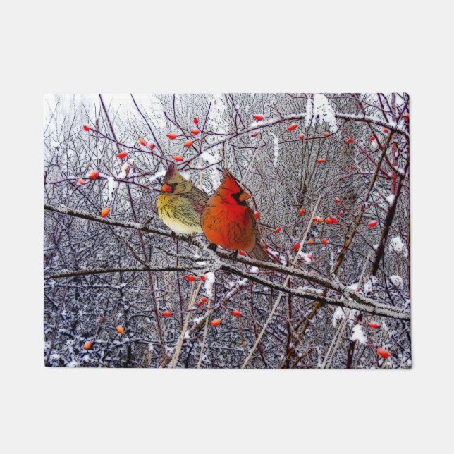 Kardinals-Weihnachtsfußmatte Fußmatte (Vorderseite)