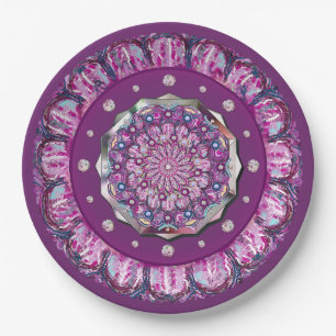 Kardinalsrote Rosette Pappteller