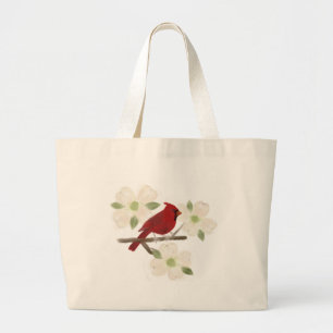 Kardinalund Hartriegelwatercolor-Taschen-Tasche Jumbo Stoffbeutel
