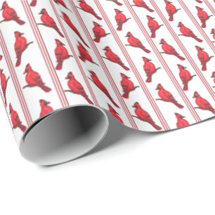 Kardinalvogel-Streifen Geschenkpapier
