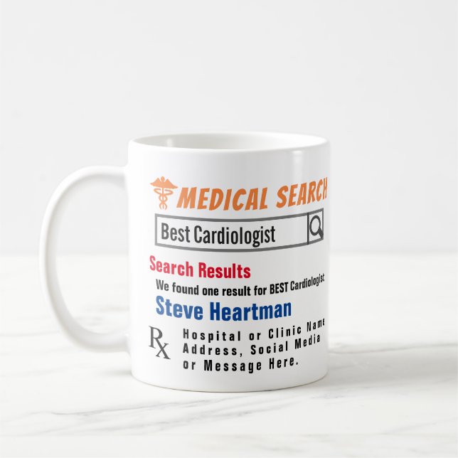 Kardiologe Funny Search Tasse (Links)