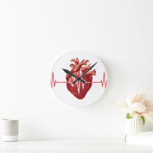 Kardiologe Herzarzt Kardiologie Echo Design Runde Wanduhr