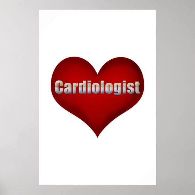 Kardiologe Rotes Herz Poster (Vorne)
