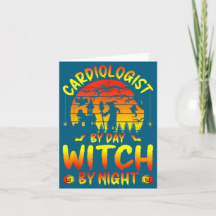 Kardiologe Tag Hexe Nacht Herz Karte