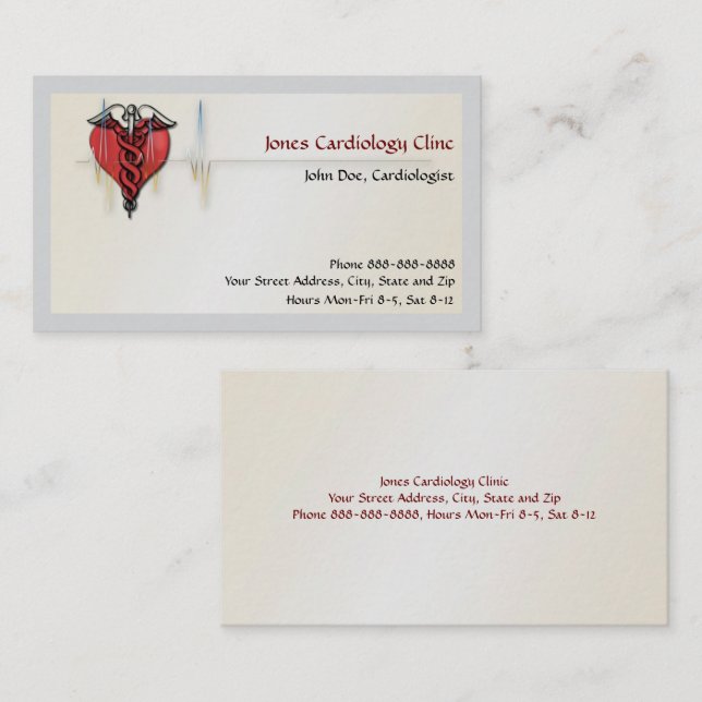 Kardiologe Visitenkarte (Vorne/Hinten)