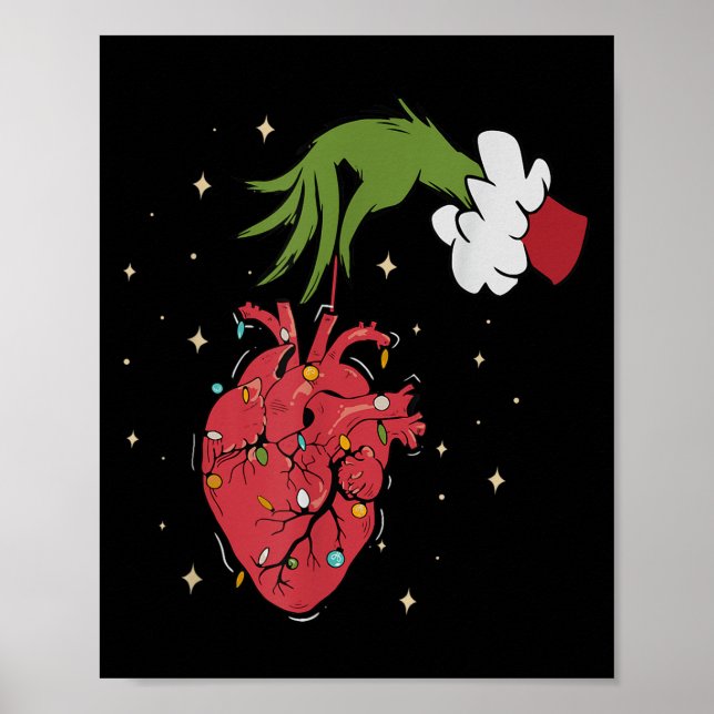 Kardiologie Anatomie Hört Weihnachtskrankheit Xmas Poster (Vorne)
