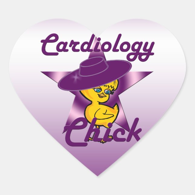 Kardiologie-Chick #9 Herz-Aufkleber (Vorderseite)