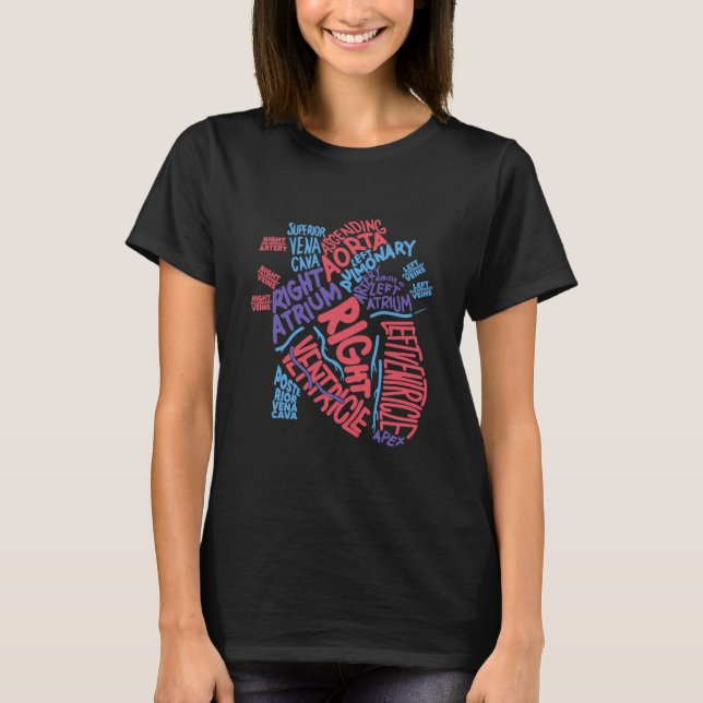 Kardiologie des anatomischen menschlichen Herzens T-Shirt (Vorderseite)