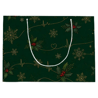 Kardiologie EKG ECG Elektrokardiogramm Weihnachtst Große Geschenktüte