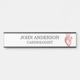 Kardiologie Kardiologe Rotes anatomisches Herz Türschild