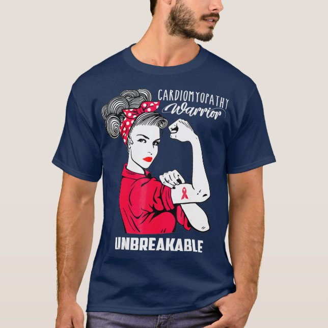Kardiomyopathie Warrior Unzerbrechliches Bewusstse T-Shirt (Vorderseite)