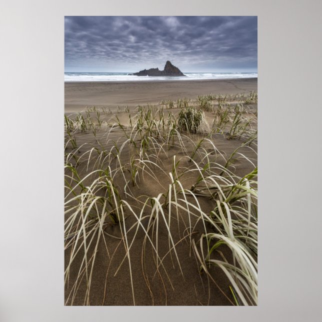 Karekare Beach | Insel Panatahi, Westküste Poster (Vorne)
