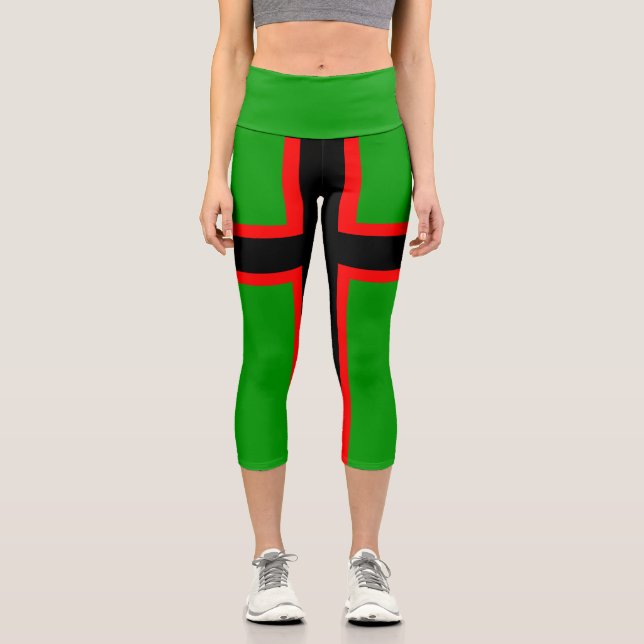 Karelia-Nationalflagge Capri Leggings (Vorderseite)
