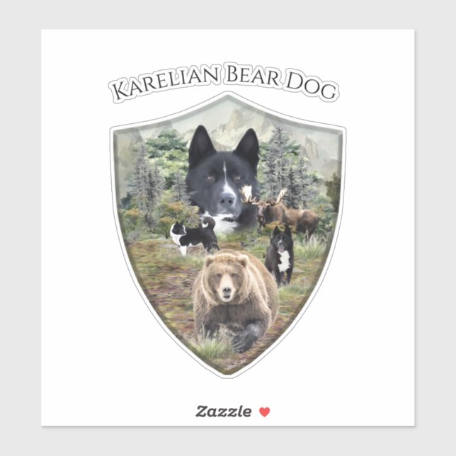 Karelian Bear Dog Aufkleber (Blatt)