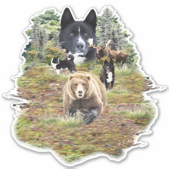 Karelian Bear Dog Aufkleber (Vorderseite)