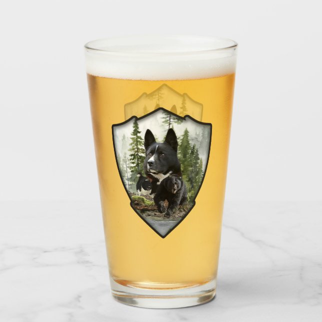 Karelian Bear Dog Glas (Rückseite (gefüllt))
