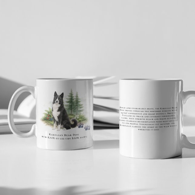 Karelian Bear Dog Watercolor Breed Quote Kaffeetasse (Von Creator hochgeladen)