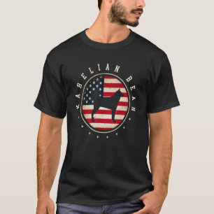 Karelian Bear Usa Flag 4. Juli Mama Vater T-Shirt