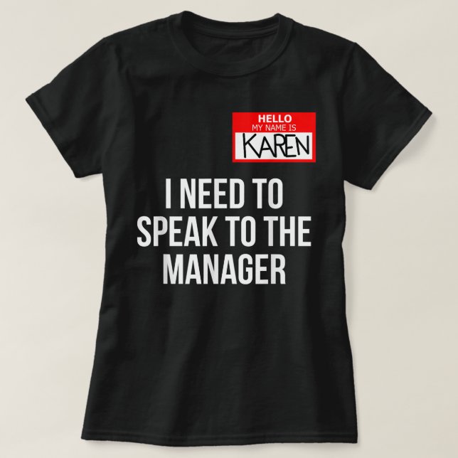 Karen Costume Halloween Shirt kann ich mit dem m (Design vorne)