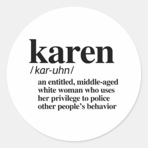 Karen Definition Runder Aufkleber