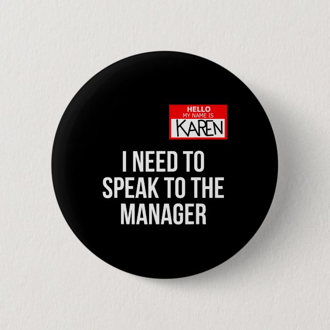 Karen Kostüm Halloween kann ich mit dem Manager sp Button (Vorderseite)