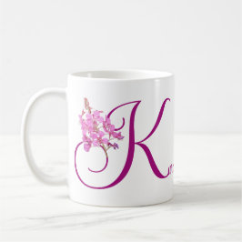 Karen-Name Monogramm hübsch rosa Flex Kaffeetasse