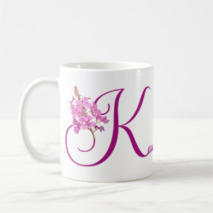 Karen-Name Monogramm hübsch rosa Flex Kaffeetasse