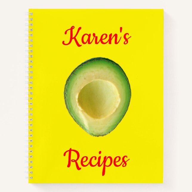 Karens (Name) Rezepte Avocado Gelb Rot Notizbuch (Vorderseite)