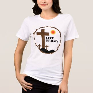 Karfreitag Kreuz Dornenkrone Christlicher Glaube Tri-Blend Shirt