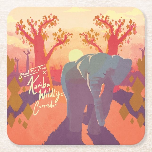 Kariba Wildlife Corridor Square Paper Untersetzer (Vorderseite)