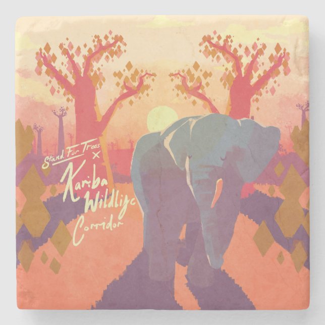 Kariba Wildlife Corridor Stone Untersetzer (Vorderseite)
