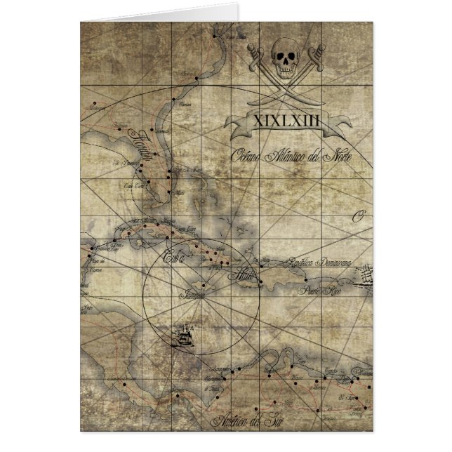 Karibik - alte Karte (Vorne)