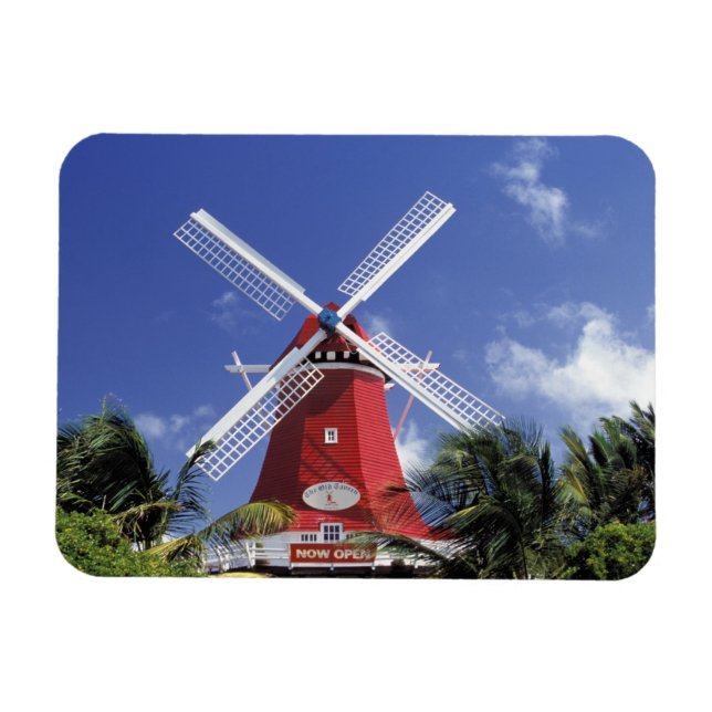 Karibik, Aruba. Alte Mühle, umgewandelt in "Mühle" Magnet (Horizontal)