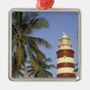 Karibik, Bahamas, Abaco, Elbow Cay. Hopetown Silbernes Ornament