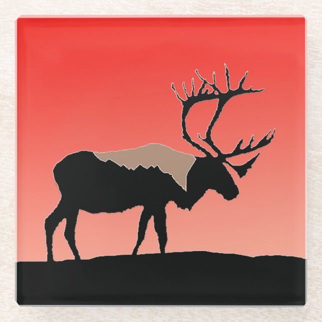 Karibik bei Sunset - Original Wildlife Art Glasuntersetzer (Vorderseite)