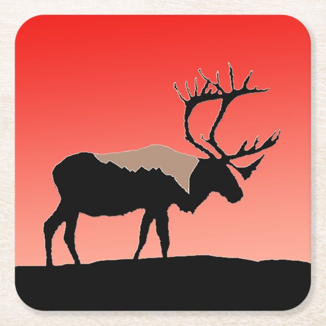 Karibik bei Sunset - Original Wildlife Art Rechteckiger Pappuntersetzer (Vorderseite)