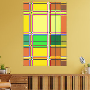 Karibik Buntes Gewebe Madras Karo Leinwanddruck