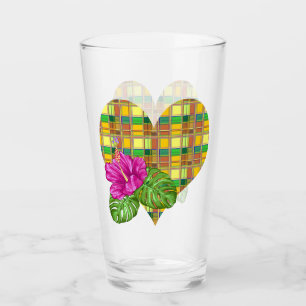 Karibik Buntes Tuch Madras Kariert Glas