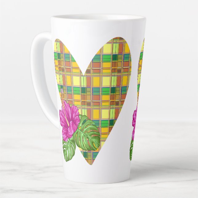 Karibik Buntes Tuch Madras Karo Milchtasse (Linke Ecke)