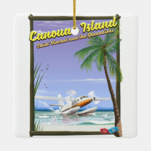 Karibik, Canouan Inseln Paradies Poster. Keramikornament