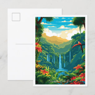 Karibik Costa Rica Vintage-Reise Postkarte