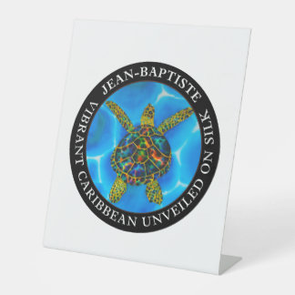 Karibik enthüllt auf Seide. - Regenbogenschildkröt Sockelschild