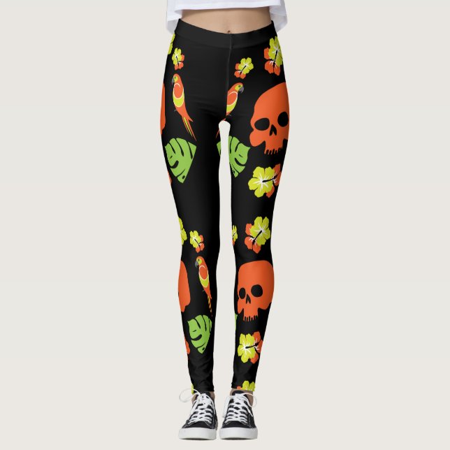 Karibik-Farbmuster Leggings (Vorderseite)
