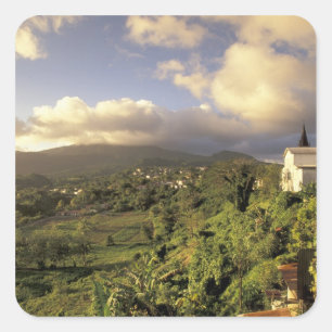 Karibik, Französisch-Westindien, Martinique. Quadratischer Aufkleber