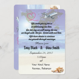 Karibik-Hochzeit in Urlaubsort Einladung