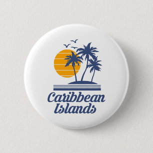 Karibik Inseln Strand Land Tourist Souvenir V Button