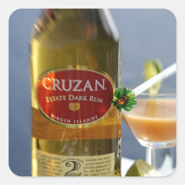 Karibik, Jungfrau Inseln. Cruzan Anwesen Dark Quadratischer Aufkleber (Vorderseite)