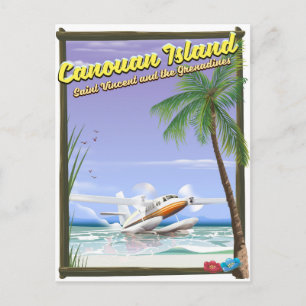 Karibik, Kanuische Inseln Paradies Poster. Postkarte
