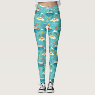 Karibik-Kreuzfahrt Tropische Insel Schiff Design Leggings