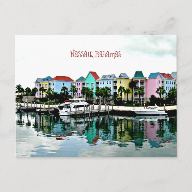 Karibik: Marina Nassau Bahamas Postkarte (Vorderseite)